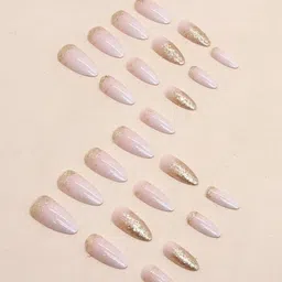 The Pink Truck Set of 24 Artificial Reusable Nails With Confetti Design-picture-16