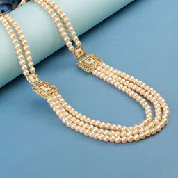 JIYANSHI FASHION Men Gold-Plated Pearl-Beaded Necklace-image-62
