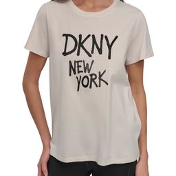 DKNY Typography Printed Stretchable Pure Cotton Regular Fit T-Shirt-image-77