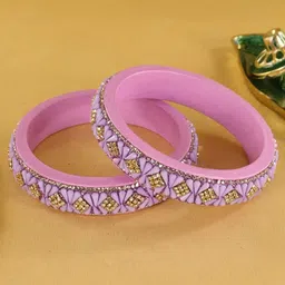 ZULKA Set Of 2 Lac Stone Studded Kada Bangles image 5