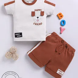 Moms Love Boys Printed T-shirt with Shorts-image-12