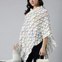 SHOWOFF White Embroidered Poncho-image-63