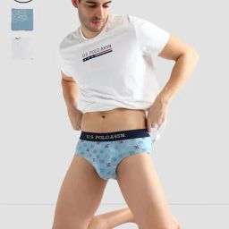 U.S. Polo Assn. Multicolored Elasticized Waist Solid OEB14 Briefs - Pack Of 3-image-70