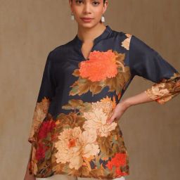 Soch Charcoal Regular Fit Floral Print Tunic-picture-13