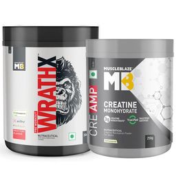 MuscleBlaze Pre Workout WrathX 0.66 lb Fruit Fury & Creatine Monohydrate CreAMP 0.55 lb-7
