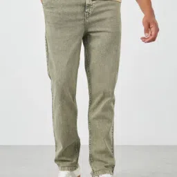 Styli Olive Cotton Relaxed Fit Jeans-picture-2