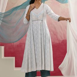 Khushal K Women Pleated Kurta with Palazzos & With Dupatta-picture-46