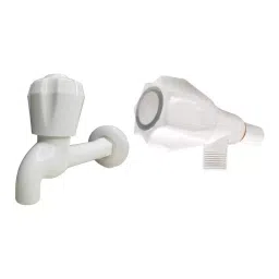 Fastgear Bathroom Faucet Set PVC Chrome Finish White, FG1119 ( Pack of 2)-image-68