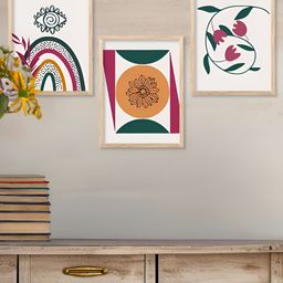 Kotart Brown & Green 3 Pieces Wooden Modern Wall Arts-picture-24