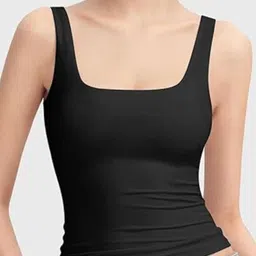 CareDone Square Neck Camisoles BlackPaddedCamisole-S-image-3