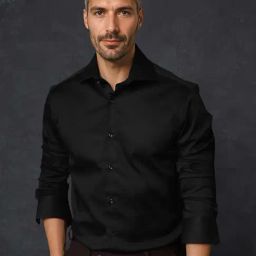 Rare Rabbit Black Tailored Fit Solid Shirt-image-38
