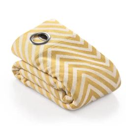 Saral Home Yellow Cotton Geometric Curtain-24