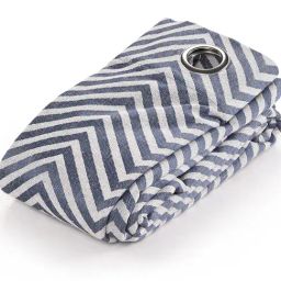 Saral Home Blue Cotton Geometric Curtain-21