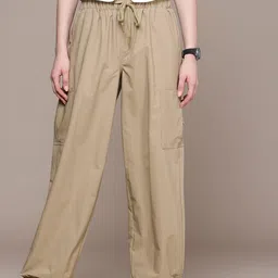 Roadster Women Smart Baggy Fit Cargos Trousers-image-88