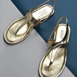 Rocia by Regal Women's Golden Sling Back Sandals-image-41