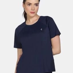 Zelocity By Zivame Navy Relaxed Fit Sports T-Shirt-image-9