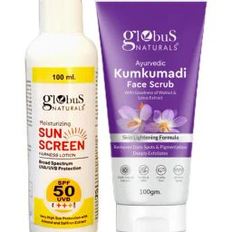 Globus Naturals Moisturizing Sunscreen SPF 50+++ & Ayurvedic Kumkumadi Face Scrub Combo-19