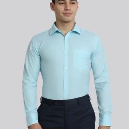 Park Avenue Blue Slim Fit Shirt-image-68