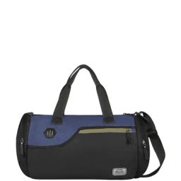Harissons Casper Black & Navy Polyester Color Block Duffle Bag-26