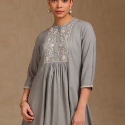 Soch Grey Regular Fit Embroidered Tunic-image-98