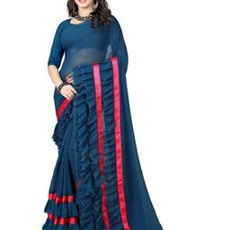 AMK FASHION Poly Georgette Saree-picture-35