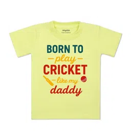 arvesa Born To Play Cricket Printed Kids Tshirt-picture-46