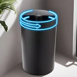 UMAI Black Stainless Steel Automatic Motion Sensor Open Dustbin With Rotating Lid 30 L image 3