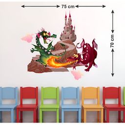 LANSTICK Green & Beige Dragon Wall Sticker-image-96