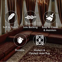 Sapana Carpet-Mats Maroon & Beige Ethnic Motifs Rectangular No Shredding Carpet image 4