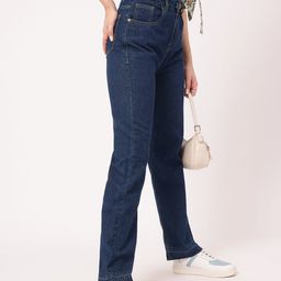 DressBerry Women Seamlessly Stylish Pure Cotton Straight Jeans-image-42
