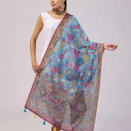Kaizen TEXO FAB Ethnic Motifs Printed Linen Dupatta image 1