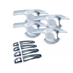 Auto Pearl Chrome Handle Bowl Insert Trim Cover Compatible For Maruti Suzuki Swift Dzire (Set of 4)-picture-32