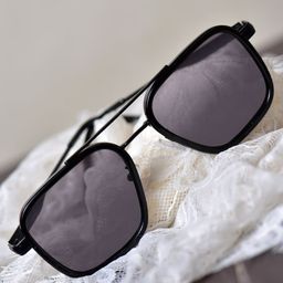DressBerry Unisex Browline Sunglasses with UV Protected Lens DBSG24-2351-BK2-Black-8