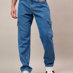 Mast & Harbour Men Loose Relaxed Fit Mid-Rise Jeans-image-80