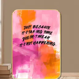 SAF Pink & Orange Typography Printed Wooden Wall Art-16