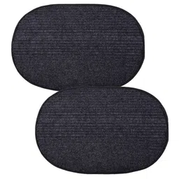 Kuber Industries Set Of 2 Grey Oval Shaped Doormats-11