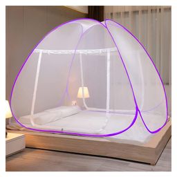 Evafly Mosquito Net For Double Bed King Size Strong Net High Durability Foldable Corrosion Resistant Lightweight- Purple-22