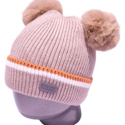 Tipy Tipy Tap Striped Design & Pom Pom Detailed Cap - Beige-78