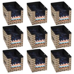 PrettyKrafts 9 Pcs Large Capacity Stackable Shirt Stacker, Storage Bins, Closet Organizers, Foldable Storage Box, Shelf Organizer, Shelves Basket Storage Bin For Organizing Clothing, Toys,  Beige Black-8