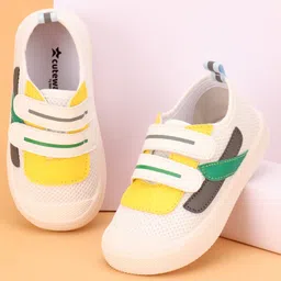 Cute Walk by Babyhug Double Velcro Closure Color Block Print Casual Shoes - White-picture-41