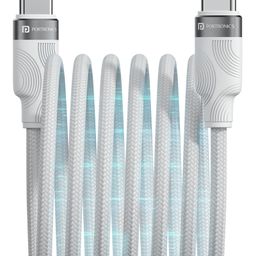 Portronics Maglink C Square 60W Type C to Type C Magnetic Coiled Cable, Strong Nylon Braided, Aluminum Alloy Material, Fast Data Sync, Type C Fast Charging Compatible With Laptop,Smartphone,Tablets POR-2577-16