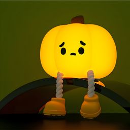 COZY VIBES Pumpkin Night Lightt Touch Control Portable and Rechargeable Dimmable Cute Christmas Pumpkin Night Light Light Silicone Night Light for Children Toddlers - PACK OF 1 - COLOR MAY VARY-picture-10