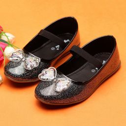 boyz n galz Shimmer Bow Applique Detailed Ballerinas - Black-image-84