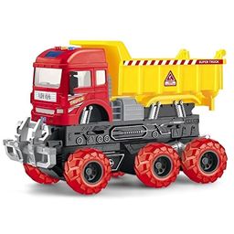 Azhari 6 Wheel Pull Friction Power Transformed Dumper Truck With Lights and Music Toy Set for Kids Pack of 1 Color May Vary-image-1