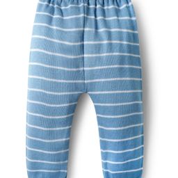 Babyhug Fleece & Woollen Full Length Lounge Pant with Stripes - Light Blue-image-37