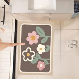 SYGA Non-Slip Floral Diatom Mud Rectangle Shape Bathroom & Door Mat Quick-Dry, Absorbent & Anti-Slip Floor Mat-picture-28
