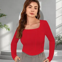 DressBerry Women Solid Square Neck Top-picture-14