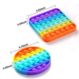 Vworld Round Square Xexagone Shape Pop Bubble Stress Relieving Silicone Pop It Fidget Toy Pack of 3 - Multicolor image 2