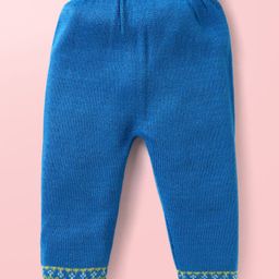 Babyhug Full Sleeves Hooded Front Open Sweater Set With Floral & Stripe Design - White & Blue image 5