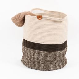 Umami Studio Brown & White Textured Laundry & Storage Basket-image-5